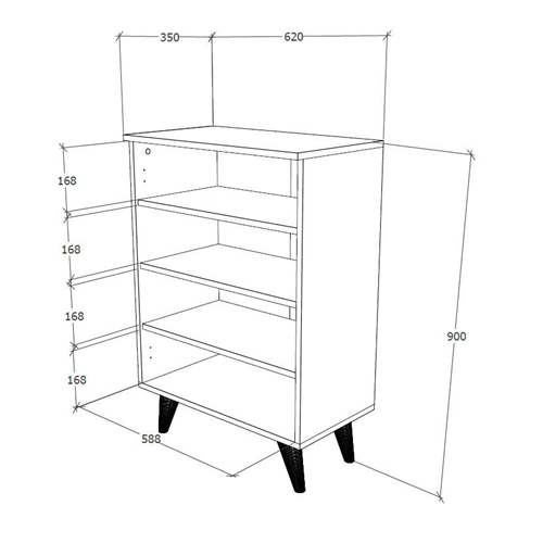ארון נעליים 2 דלתות דגם דולב מבית TUDO DESIGN