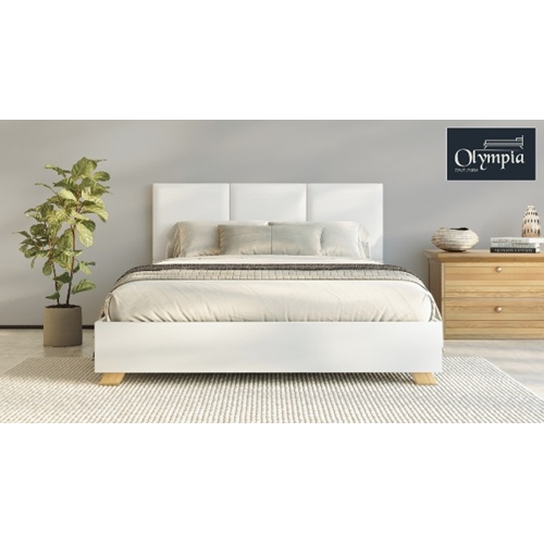 מיטה עשויה עץ מרופדת דמוי עור 6034+מזרון אולימפיה