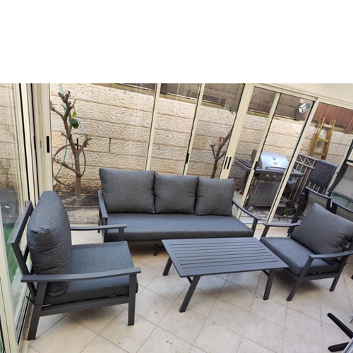 מערכת ישיבה תלת מאלומיניום בצבע שחור דגם יולי