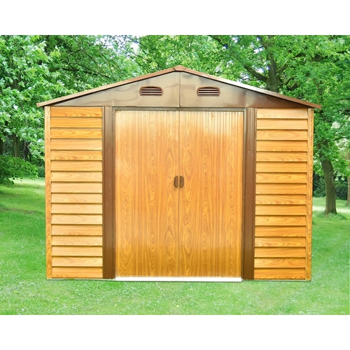 מחסן מתכת דמוי עץ HW89 מידה Garden Top 2.78X2.38