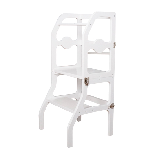 מגדל למידה מודולרי מעץ צבע לבן