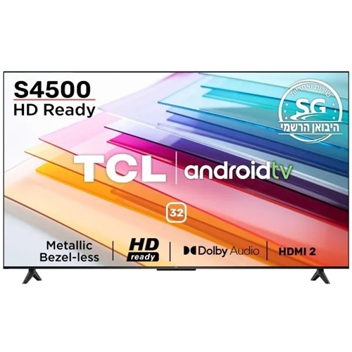 טלוויזיה "32 HDR Android TV דגם TCL 32S4500