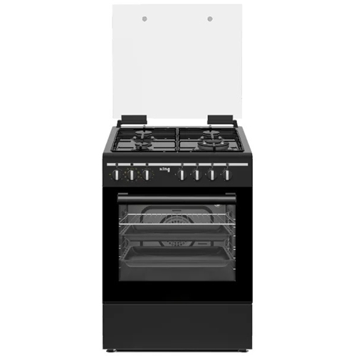 תנור משולב כיריים גז 56 ל' KING KFS-6060B שחור מט