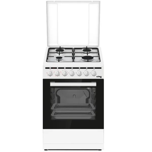 תנור משולב כיריים גז צר 50 ס"מ KING KFS-5055W לבן