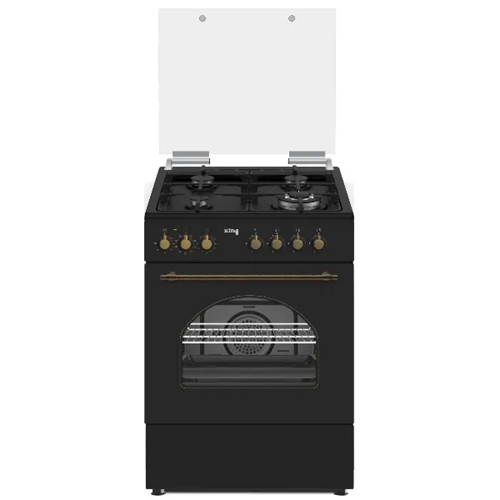 תנור רטרו משולב כיריים גז דגם KING KFS-6069RB שחור
