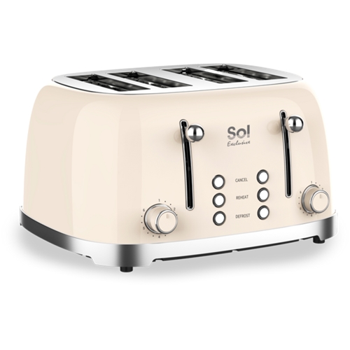 מצנם 4 פרוסות דגם SL-7405 סול SOL קרם