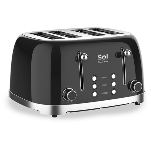 מצנם 4 פרוסות דגם SL-7406 סול SOL שחור