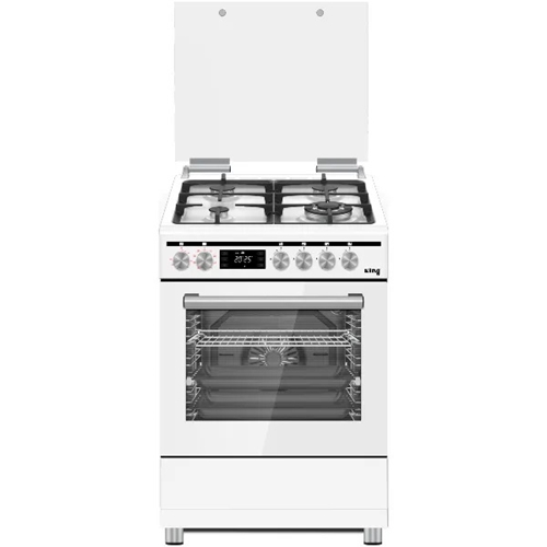 תנור משולב כיריים גז רחב KFSD-6090W PRO לבן