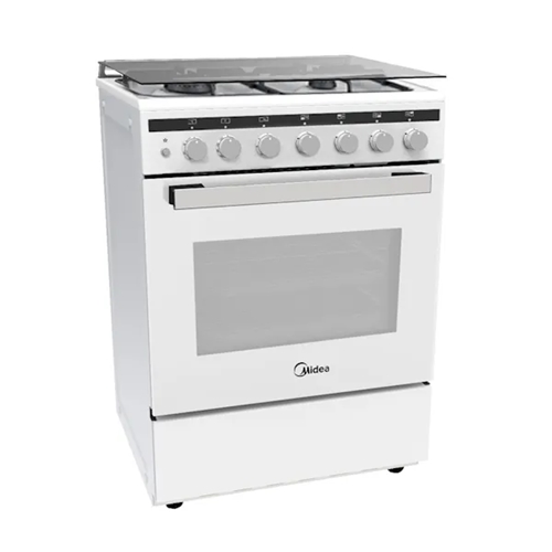 תנור 60 ס"מ משולב כיריים MIDEA 24DMS4G113-W לבן