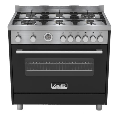 תנור משולב כיריים 90 ס"מ דגם SAUTER SOC9080NE שחור