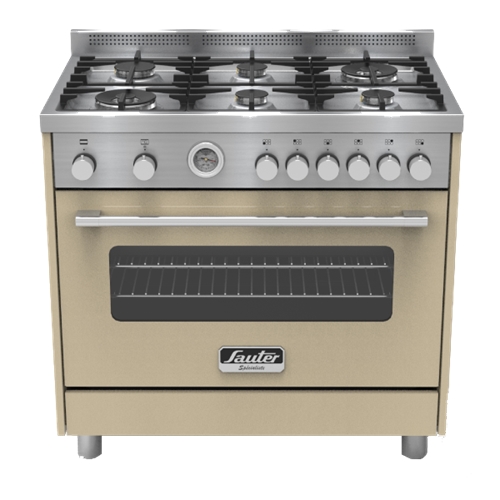 תנור משולב כיריים 90 ס"מ דגם SAUTER SOC9080CR קרם