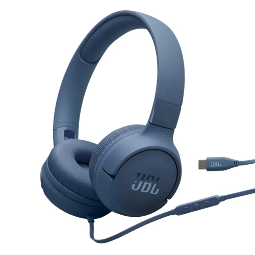 אוזניות קשת חוטיות דגם JBL TUNE T520 USB-C כחול