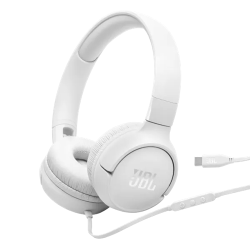 אוזניות קשת חוטיות דגם JBL TUNE T520 USB-C לבן