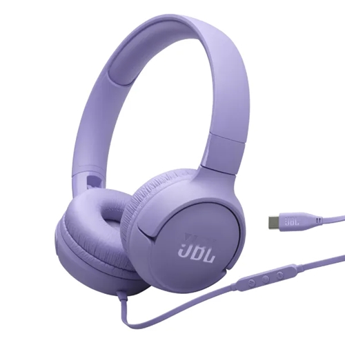 אוזניות קשת חוטיות דגם JBL TUNE T520 USB-C סגול