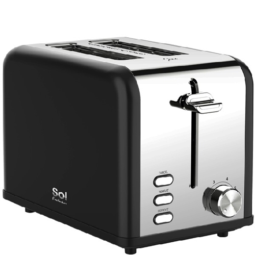 מצנם יוקרתי 2 פרוסות דגם SOL SL-7506 סול שחור