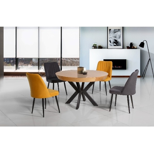 פינת אוכל עגולה + 4 כיסאות גורמה 1 אור LEONARDO