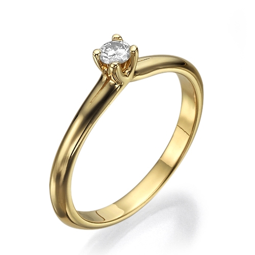 טבעת זהב 14K במשקל 2.4 גרם משובץ יהלום