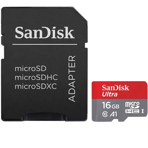 כרטיס זיכרון Micro SDHC נפח 16GB כולל מתאם SD