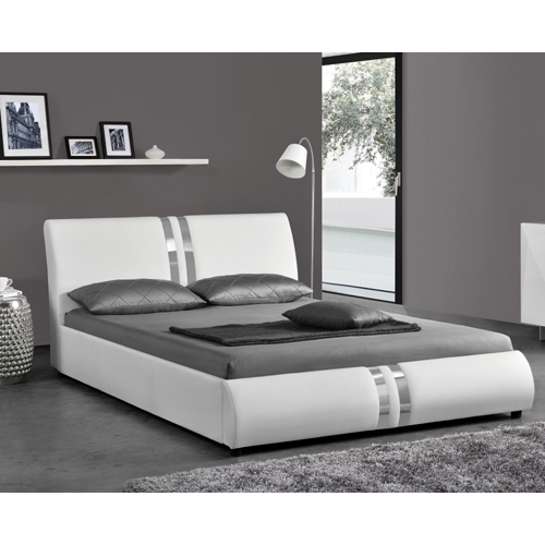 מיטה רחבה מעוצבת ריפוד דמוי עור דגם גלי HOME DECOR