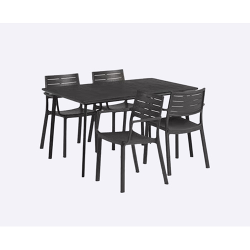 פינת אוכל דגם פיג'י שולחן ו 4 כיסאות שחור KETER