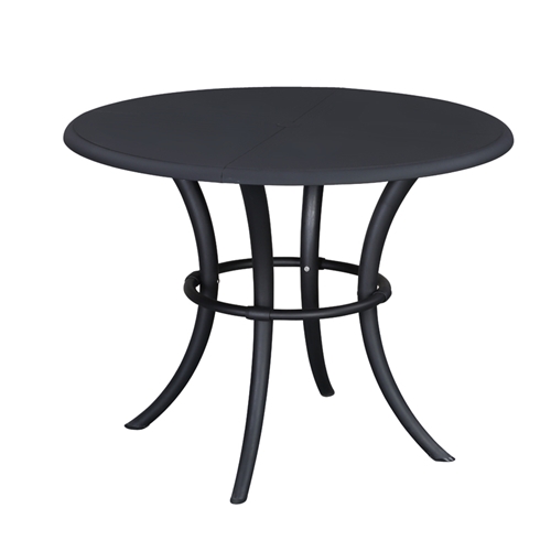 שולחן אוכל עשוי מפלסטיק עגול בצבע שחור ביתילי