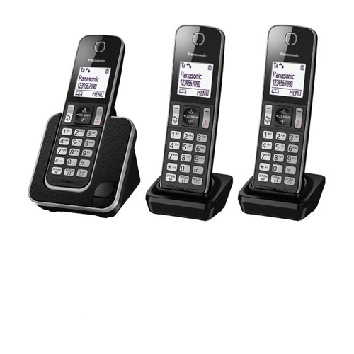 טלפון אלחוטי + 2 שלוחות צג מואר 1.8" KX-TGD313MBB