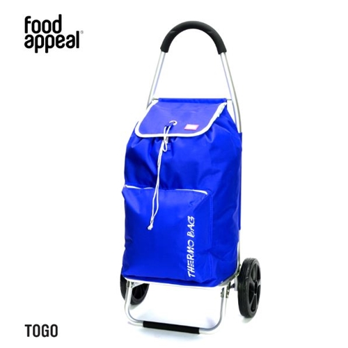 עגלת קניות עם תיק טרמי צבע כחול מבית FOOD APPEAL
