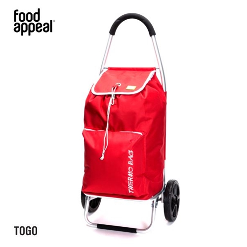 עגלת קניות עם תיק תרמי צבע אדום מבית FOOD APPEAL