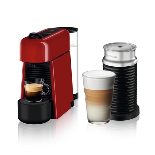מכונת קפה NESPRESSO אסנזה פלוס בגוון אדום + מקציף