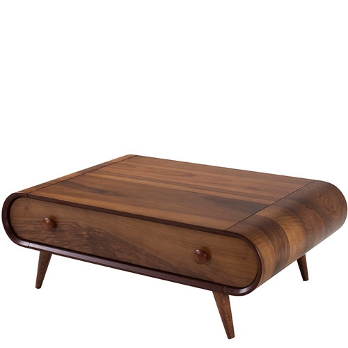 שולחן סלון בצבע עץ עם מגירה דגם כרמל מבית LEONARDO