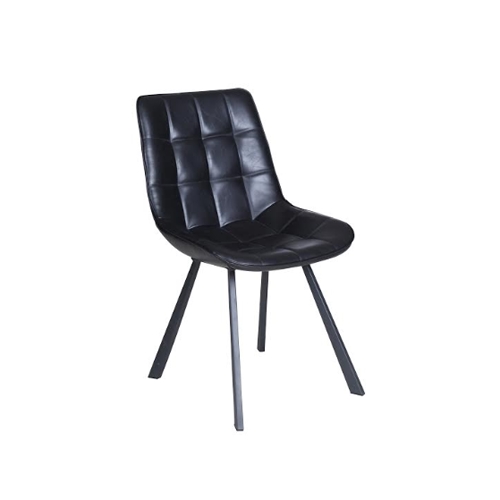 כיסא אורח מפואר בריפוד דמוי עור שחור דגם שירלי