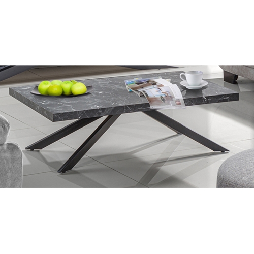 שולחן לסלון דוגמת שיש שחור דגם טריפל LEONARDO