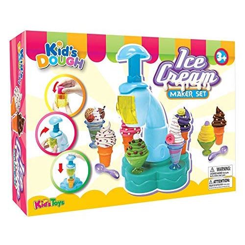 ערכת בצק למשחקי יצירה ודמיון - מכונת גלידה עם מגוון אביזרים