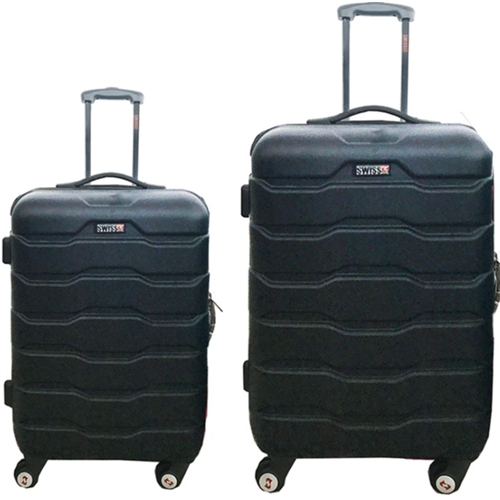 זוג מזוודות דגם 1385 בצבע שחור מבית SWISS CLUB