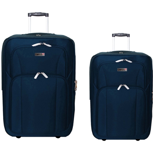 זוג מזוודות בד "24+28" דגם 1322 נייבי SWISS CLUB
