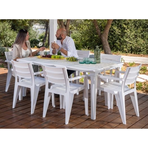 סט שולחן ו 6 כיסאות אירוח לבן ווידינג WEDDING כתר
