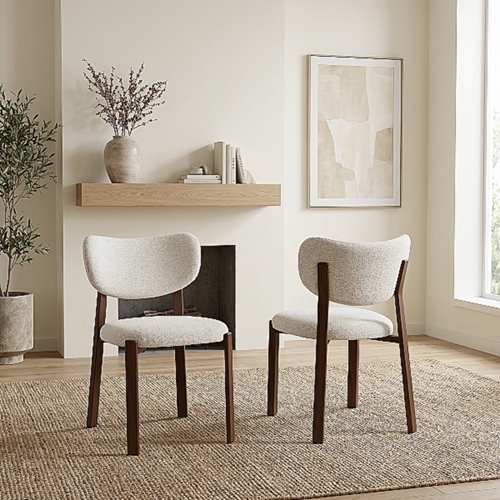 זוג כיסאות לפינת אוכל דורי אגוז שמנת HOME DECOR