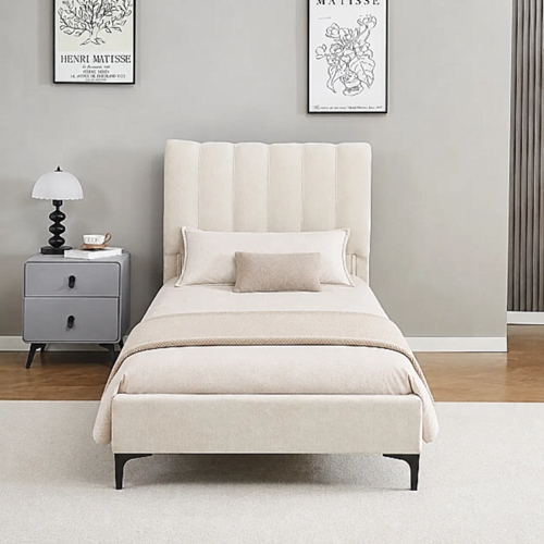 מיטת יחיד 90×190 דגם נעמה 90 קרם HOME DECOR