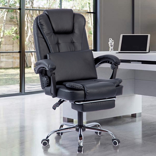 כיסא מנהלים עם הדום נשלף וכרית תמיכה דגם LEOPARD